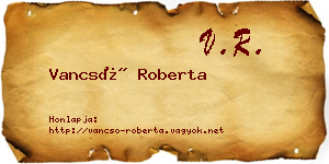 Vancsó Roberta névjegykártya